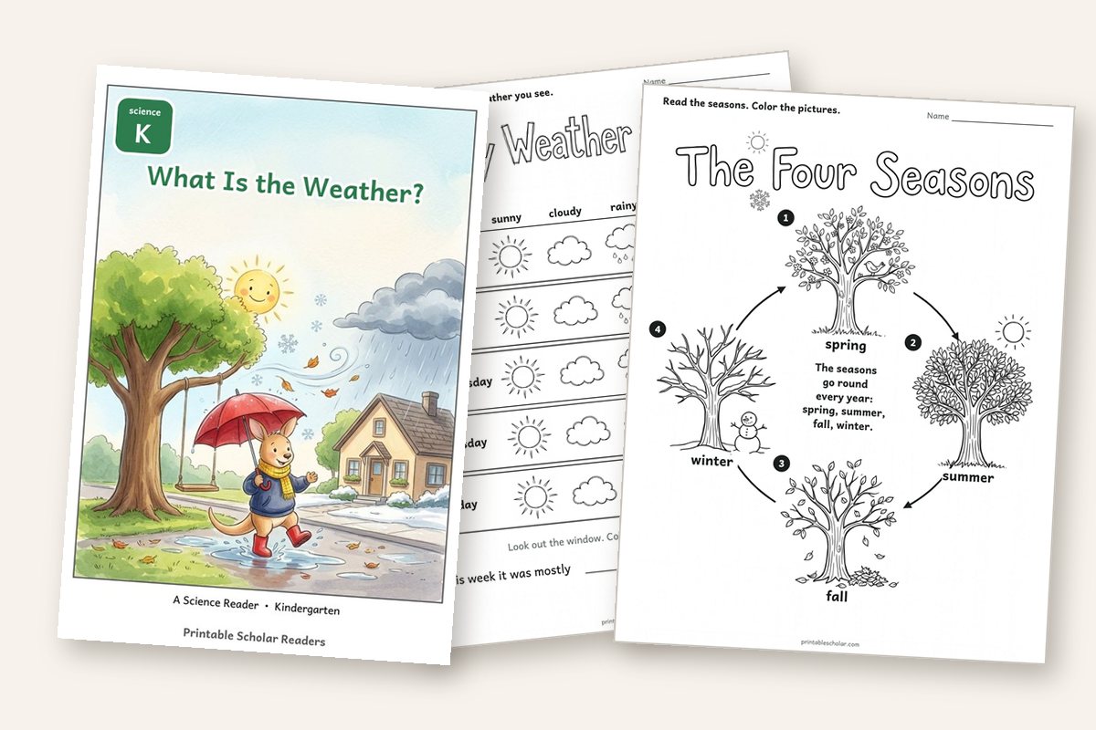 Weather and Seasons worksheets and reader