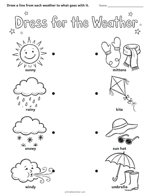 Dress for the Weather worksheet preview