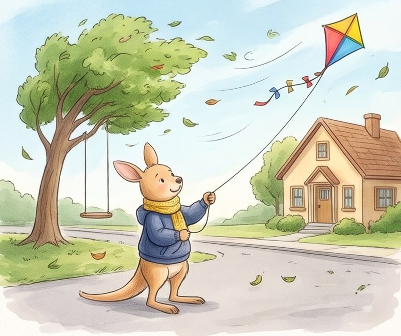 What Is the Weather?, page 4: It is windy.