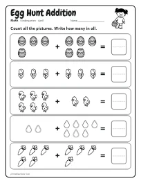 Egg Hunt Addition worksheet