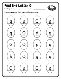 Find the Letter Q worksheet