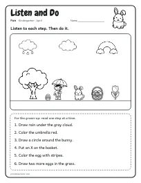 Listen and Do worksheet