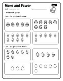More and Fewer worksheet