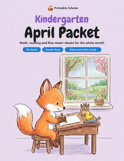 Kindergarten April Packet cover
