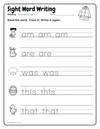 Sight Word Writing worksheet