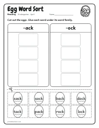 Egg Word Sort worksheet