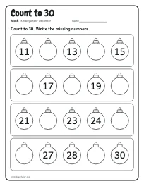 Count to 30 worksheet