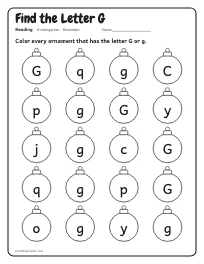 Find the Letter G worksheet