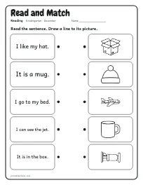 Read and Match worksheet