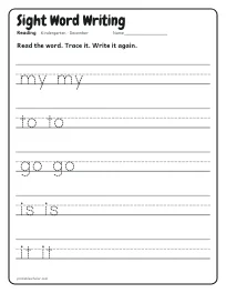 Sight Word Writing worksheet