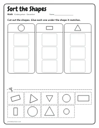 Sort the Shapes worksheet