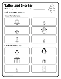 Taller and Shorter worksheet