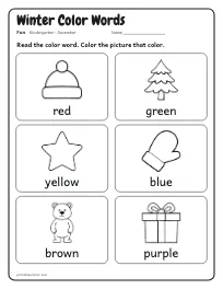 Winter Color Words worksheet