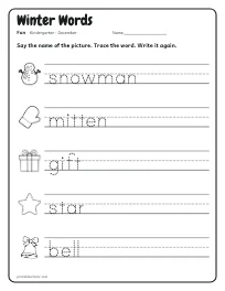 Winter Words worksheet