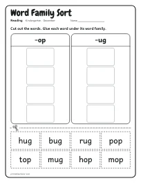 Word Family Sort worksheet