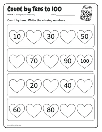 Count by Tens to 100 worksheet