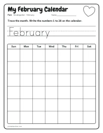 My February Calendar worksheet