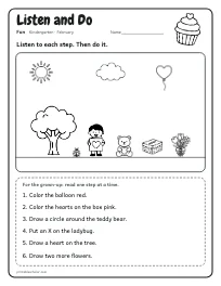 Listen and Do worksheet