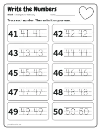 Write the Numbers worksheet
