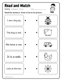 Read and Match worksheet