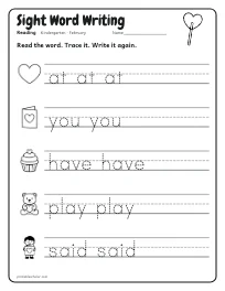 Sight Word Writing worksheet
