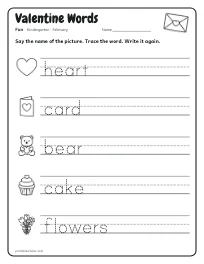 Valentine Words worksheet