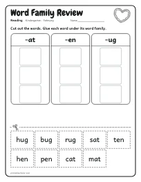 Word Family Review worksheet