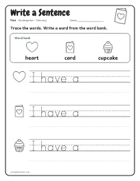 Write a Sentence worksheet
