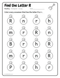Find the Letter R worksheet