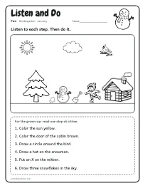 Listen and Do worksheet