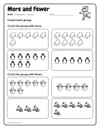 More and Fewer worksheet