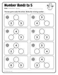 Number Bonds to 5 worksheet