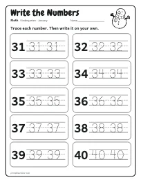 Write the Numbers worksheet