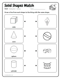 Solid Shapes Match worksheet