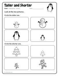 Taller and Shorter worksheet