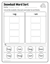 Snowball Word Sort worksheet