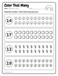 Color That Many worksheet