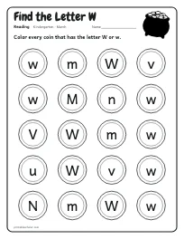 Find the Letter W worksheet