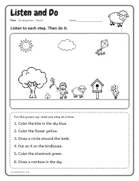 Listen and Do worksheet