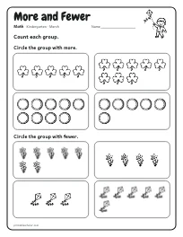 More and Fewer worksheet