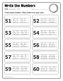 Write the Numbers worksheet