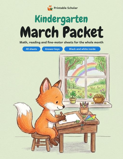 Kindergarten March Packet cover