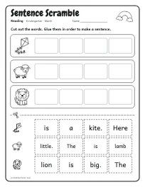 Sentence Scramble worksheet