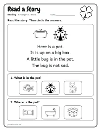 Read a Story worksheet