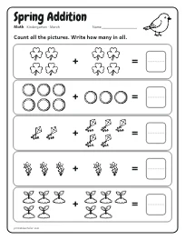 Spring Addition worksheet