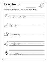 Spring Words worksheet