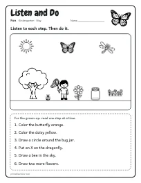 Listen and Do worksheet