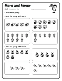 More and Fewer worksheet
