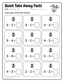 Quick Take Away Facts worksheet