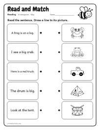 Read and Match worksheet